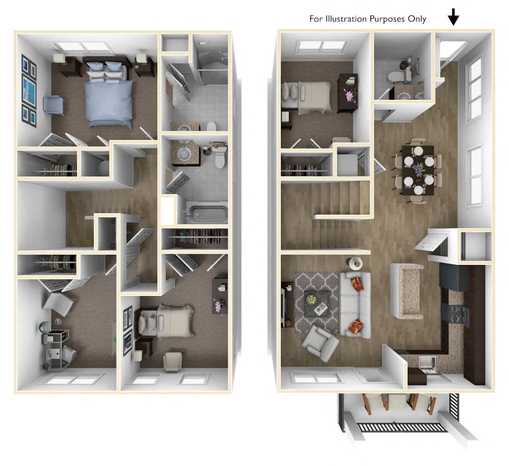 4 Bedroom House 3d Floor Plan